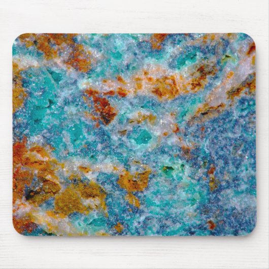 Blauw & Bruin Faux Marmeren Steen Patroon Muismat (Voorkant)