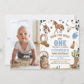 Blauw Bruin Foto Hoe Het Westen Een 1E Verjaardag Kaart (Voorkant)