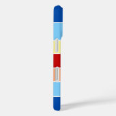 Blauw Bruin & Gele Strepen Monogram Hoesje-Mat Case-Mate iPhone Case (Achterkant / Rechts)