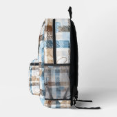 Blauw & bruin geruit hart rugzak (Rechts)