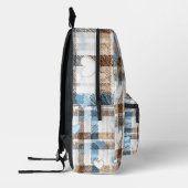 Blauw & bruin geruit hart rugzak (Links)