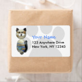 Blauw Bruin Glas Kralen Kat Etiket (Insitu)