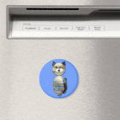 Blauw Bruin Glas Kralen Kat Magneet (Insitu (Vaatwasser))