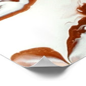 Blauw Bruin Goud Marmer Abstract Vloeibare Kunst Poster (Hoek)