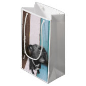 Blauw Bruin Grappig 50e Hond Close Up Klein Cadeauzakje (Voorkant Gekanteld)