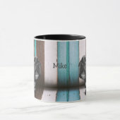 Blauw Bruin Grappig 50e Hond Close Up Mok (Midden)