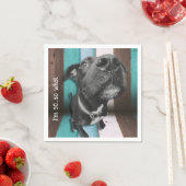 Blauw Bruin Grappig 50e Hond Close Up Servet (Insitu)