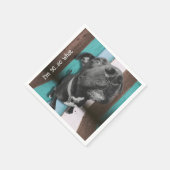 Blauw Bruin Grappig 50e Hond Close Up Servet (Hoek)