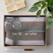 Blauw Bruin Grappig 50e Hond Close-up Tissue Papie Tissuepapier (Geschenk)