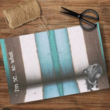 Blauw Bruin Grappig 50e Hond Close-up Tissue Papie