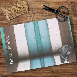 Blauw Bruin Grappig 50e Hond Close-up Tissue Papie Tissuepapier