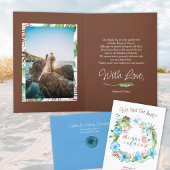 Blauw, bruin, groene tropische aankondiging