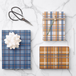  BLAUW & BRUIN HERFST PLAID PATROON INPAKPAPIER VEL