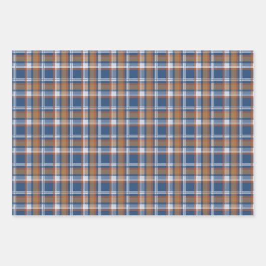  BLAUW & BRUIN HERFST PLAID PATROON INPAKPAPIER VEL (Voorkant 2)