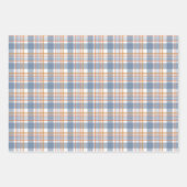 BLAUW & BRUIN HERFST PLAID PATROON INPAKPAPIER VEL (Voorkant)