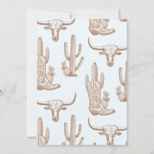 Blauw Bruin Jongens Eerste Rodeo 1e Verjaardag Kaart (Achterkant)