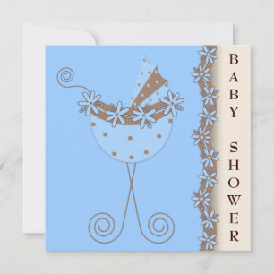 Blauw Bruin Kinderwagen Blauw Bruin Baby Boy Douch Kaart