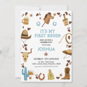 Blauw bruin mijn eerste rodeo cowboy 1 verjaardag  kaart (Voorkant)