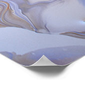 Blauw Bruin Modern Hedendaags Abstracte Kunst Poster (Hoek)