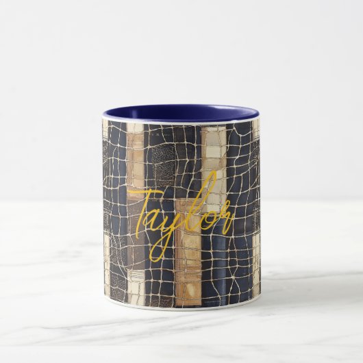 Blauw Bruin Oceaan Net Mok (Midden)