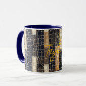 Blauw Bruin Oceaan Net Mok (Voorkant links)