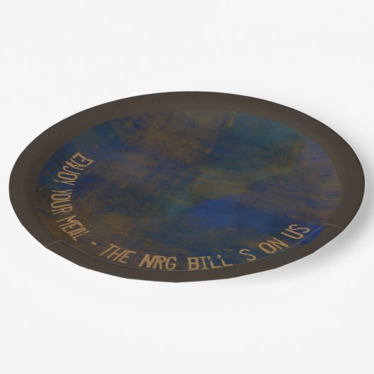 Blauw-bruin op industriële loft papieren bordje (Gekanteld)