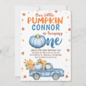 Blauw bruin Oranje pompoen vrachtwagen 1ste verjaa Kaart (Voorkant)