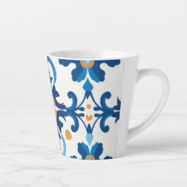 Blauw & Bruin Patroon Espresso Cup Latte Mok