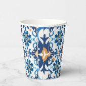 Blauw & Bruin Patroon Papier Cup Papieren Bekers (Rechts)