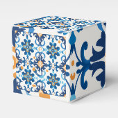 Blauw & Bruin Plakken Geschenkdoos Bedankdoosjes (Voorkant Zijde)