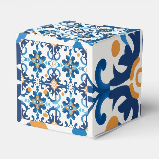 Blauw & Bruin Plakken Geschenkdoos Bedankdoosjes (Achterkant)