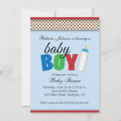 Blauw & Bruin Polka Dots Baby shower Jongen Kaart (Voorkant)