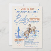 Blauw Bruin Rodeo Cowboy Baby shower Kaart (Voorkant)