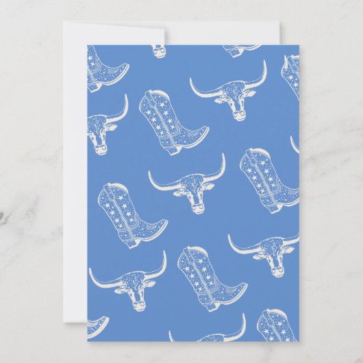 Blauw Bruin Rodeo Cowboy Baby shower Kaart (Achterkant)