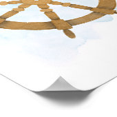 Blauw bruin-schotel-schotel Nautical Ocean Theme Poster (Hoek)