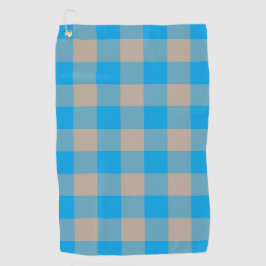 Blauw Bruin Schotse Ruitpatroon Golfhanddoek