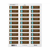 Blauw/Bruin sierlijke Stippen Custom Monogrammed F Etiket (Full Sheet)