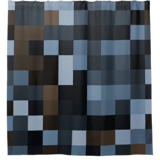 blauw, bruin, stof, textiel, ontwerp, vlecht, douchegordijn (Voorkant)