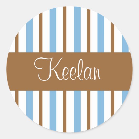Blauw & Bruin Streep Sticker (Voorkant)