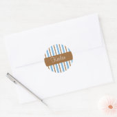 Blauw & Bruin Streep Sticker (Envelop)