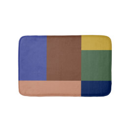 Blauw bruin Tan Groen Geel Kleurenblok Afdrukken Badmat
