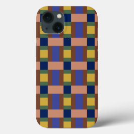 Blauw bruin Tan Groen Geel Kleurenblok Afdrukken Case-Mate iPhone Case