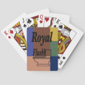 Blauw bruin Tan Groen Geel Kleurenblok Afdrukken Pokerkaarten (Achterkant)