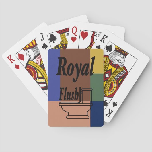 Blauw bruin Tan Groen Geel Kleurenblok Afdrukken Pokerkaarten (Achterkant)