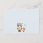 Blauw Bruin Teddy Bear Boeken voor Baby Boy Informatiekaartje (Achterkant)