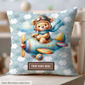 Blauw Bruin Teddy Bear Kussen voor Pasgeboren Baby