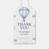 Blauw Bruin Teddy Bear Verjaardag Dank u Label Cadeaulabel (Voorkant)