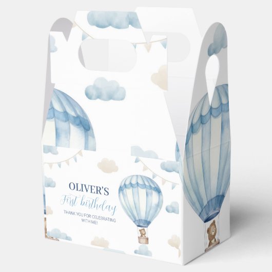 Blauw Bruin Teddy Bear Verjaardag Favoriet Box Bedankdoosjes (Geopend)