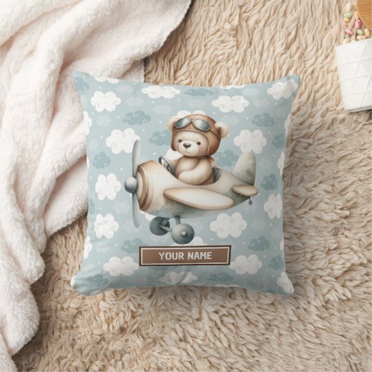 Blauw Bruin Teddy Pillow Kussen Custom Baby Boy Gi (Deken)