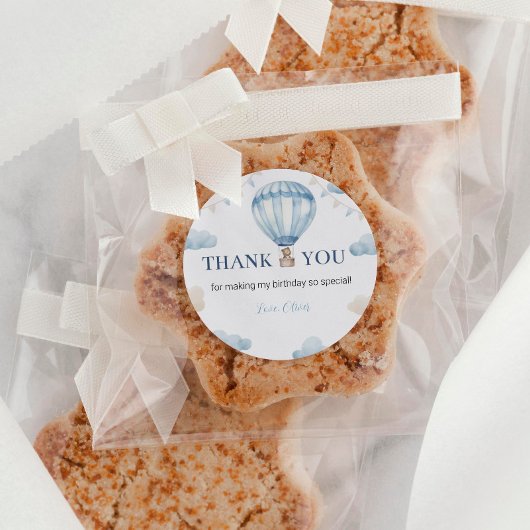 Blauw Bruin Teddybeer Verjaardag Sticker Label Par